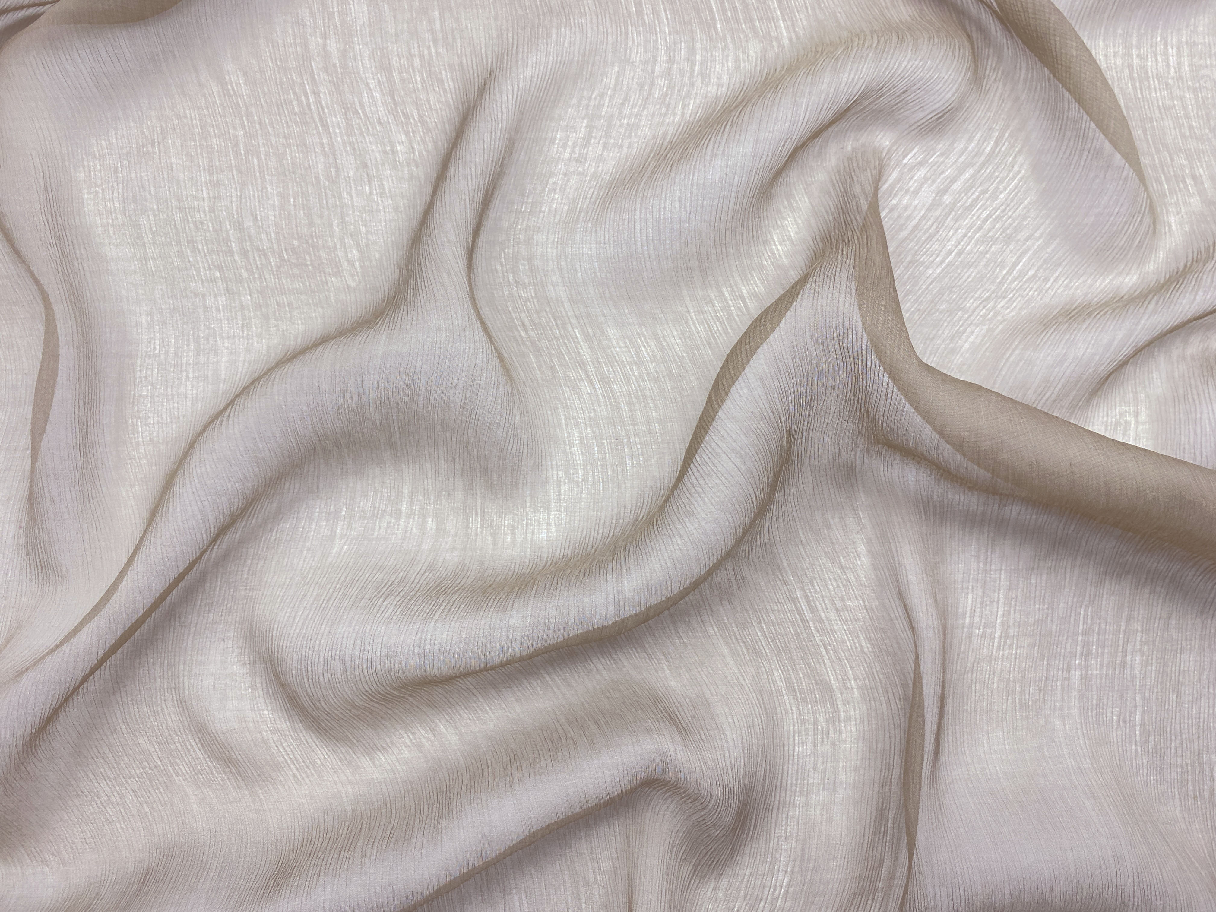 Ткань Шифон  бежево-серого цвета   крэш 24205 2